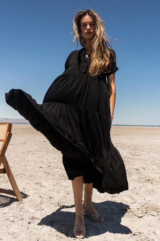 Bohme Dresses Amanda Tiered Dress In Black Black 8211 Women