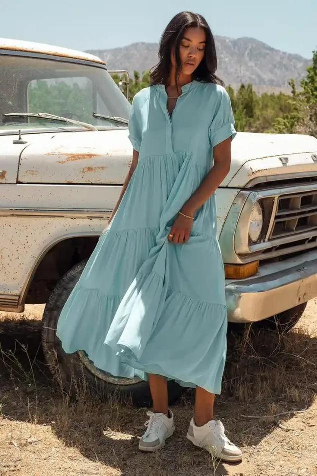 Bohme Dresses Amanda Tiered Dress In Bright Blue 8211 FINAL SALE Bright Blue 8211 Women
