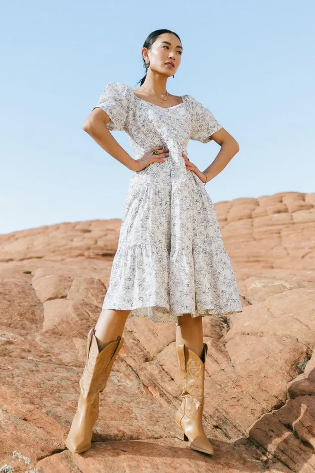 Bohme Dresses Angelique Floral Dress In Blue Blue 8211 Women