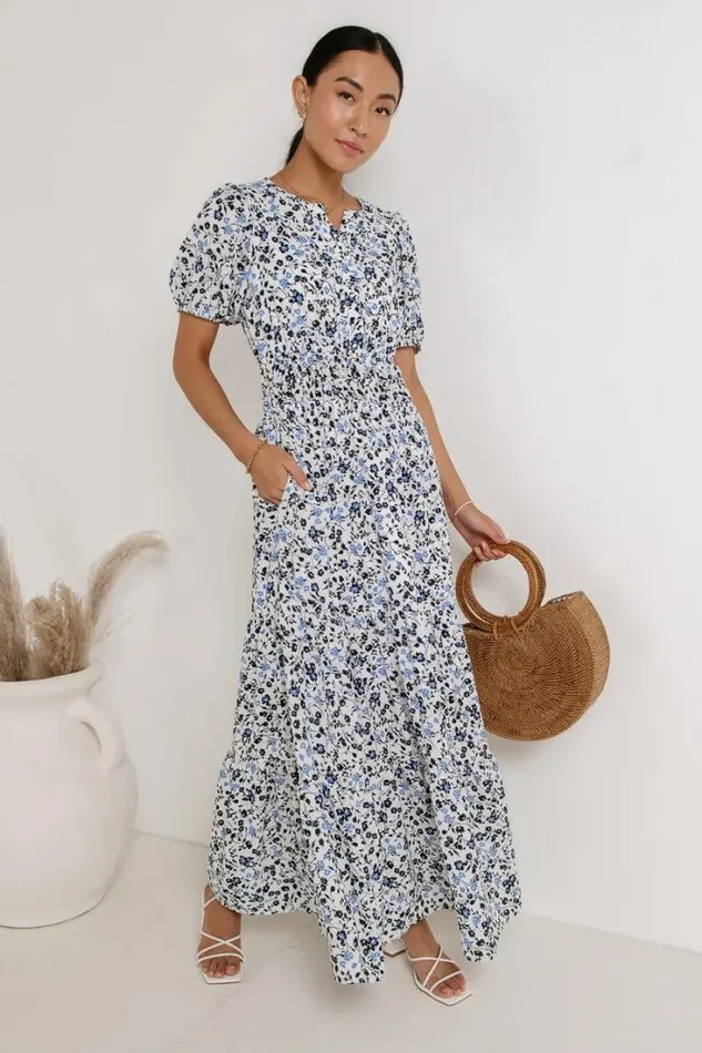 Bohme Dresses Billie Floral Maxi Dress Ivory 8211 Women