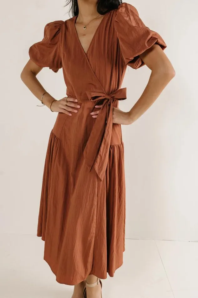Bohme Dresses Brielle Midi Dress In Rust Rust 8211 Women Bohme Dresses Brielle Midi Dress In Rust Rust 8211 Women