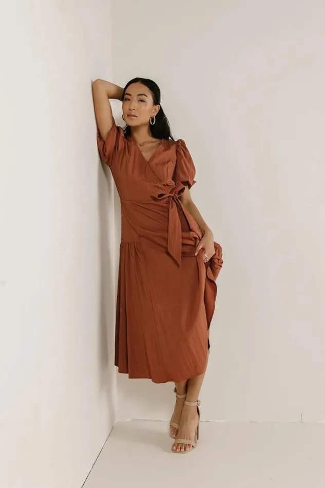 Bohme Dresses Brielle Midi Dress In Rust Rust 8211 Women Bohme Dresses Brielle Midi Dress In Rust Rust 8211 Women