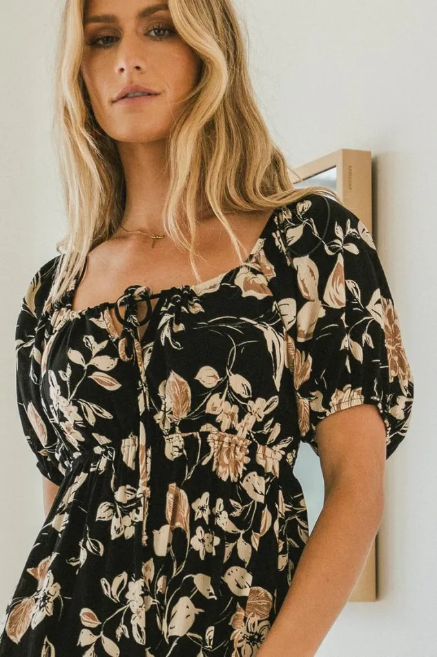 Bohme Dresses Brooke Floral Midi Dress 8211 FINAL SALE Black 8211 Women Bohme Dresses Brooke Floral Midi Dress 8211 FINAL SALE Black 8211 Women