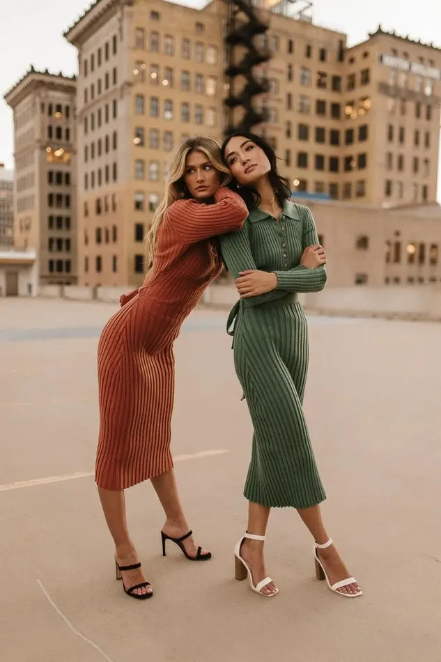 Bohme Dresses Carden Ribbed Midi Dress In Green Green 8211 Women