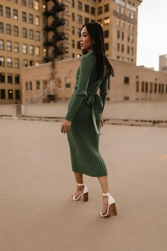 Bohme Dresses Carden Ribbed Midi Dress In Green Green 8211 Women Bohme Dresses Carden Ribbed Midi Dress In Green Green 8211 Women