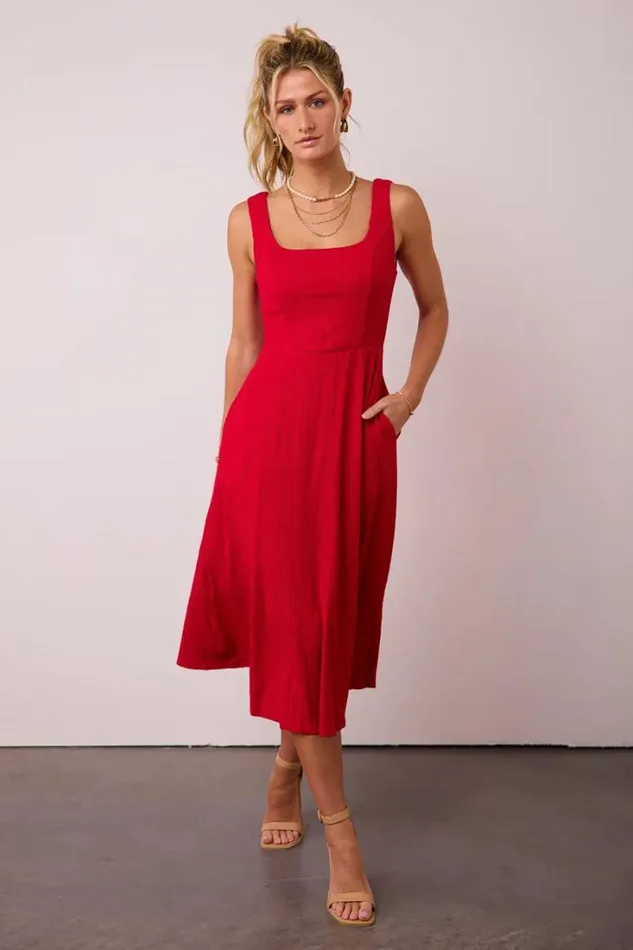 Bohme Dresses Carmela Midi Dress In Red Red 8211 Women