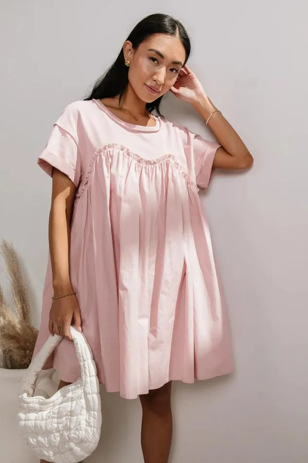 Bohme Dresses Contrast TShirt Dress Rose 8211 Women Bohme Dresses Contrast TShirt Dress Rose 8211 Women