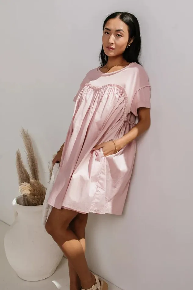 Bohme Dresses Contrast TShirt Dress Rose 8211 Women Bohme Dresses Contrast TShirt Dress Rose 8211 Women