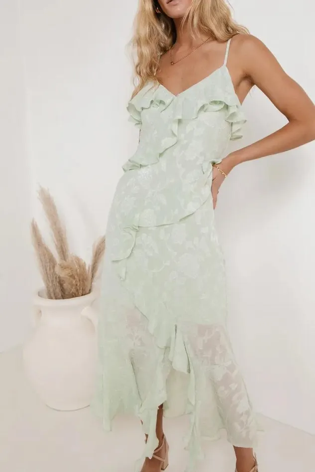 Bohme Dresses Flora Midi Dress Sage 8211 Women