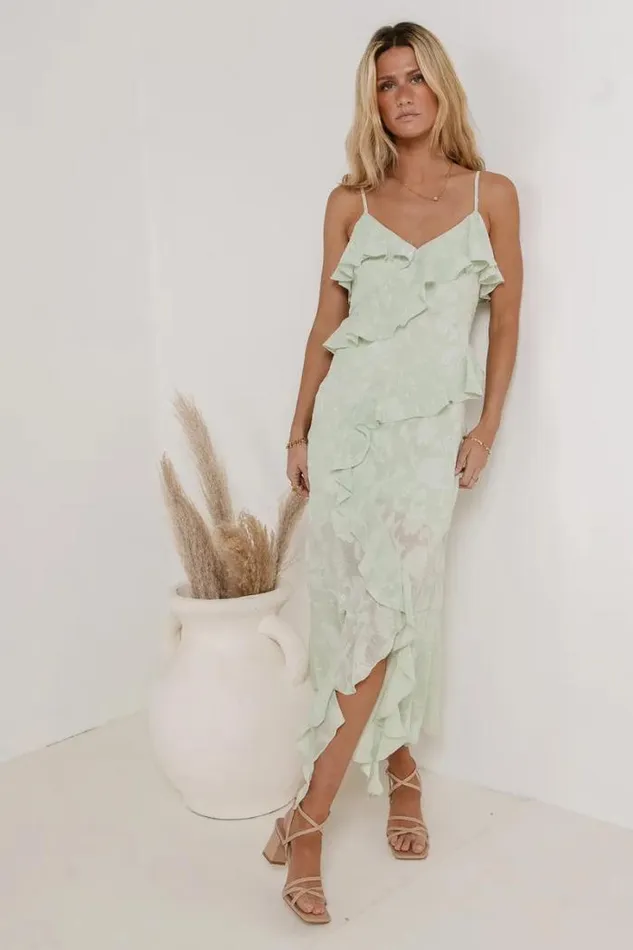 Bohme Dresses Flora Midi Dress Sage 8211 Women