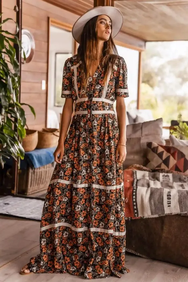Bohme Dresses Holly Floral Maxi Dress Black 8211 Women