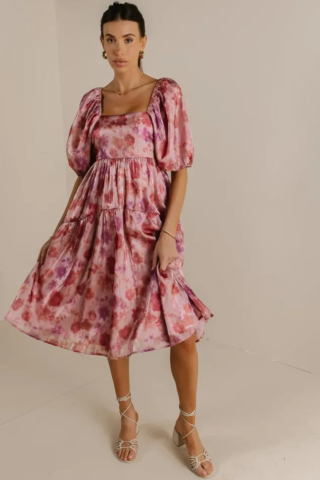 Bohme Dresses In The Fields Midi Dress In Blush Blush 8211 Women