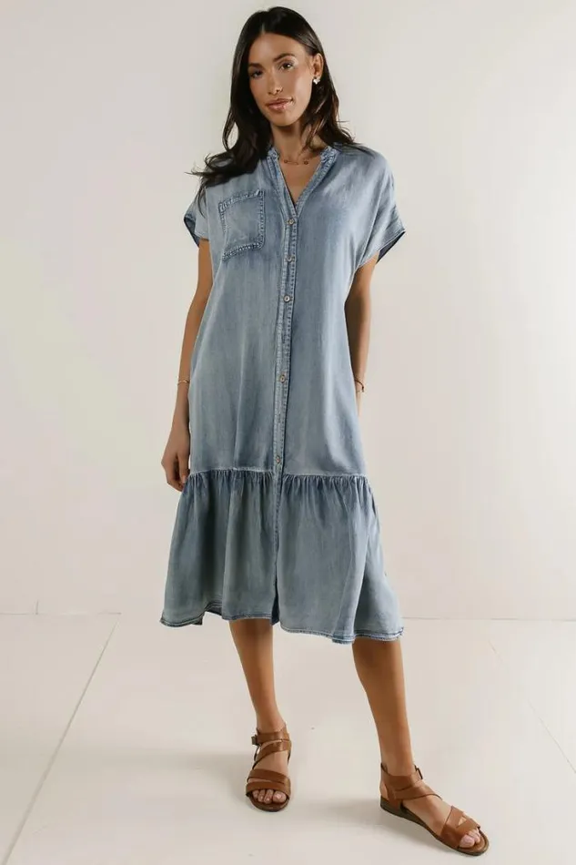Bohme Dresses Janalee Midi Dress Denim 8211 Women