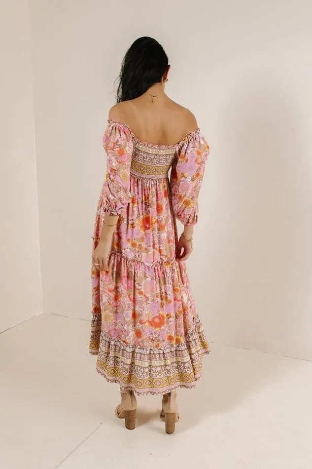 Bohme Dresses Janice Smocked Floral Dress In Pink Pink 8211 Women