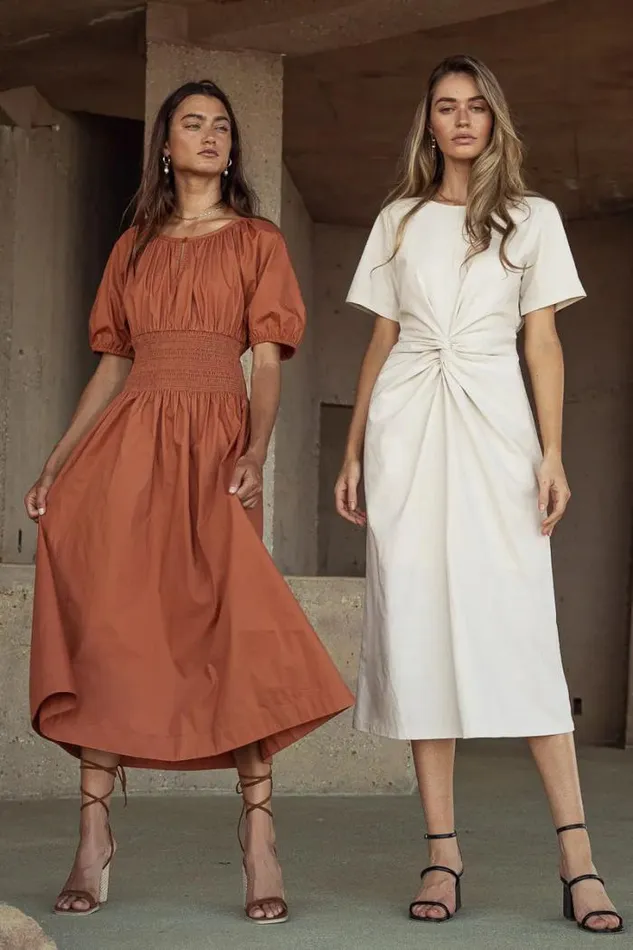 Bohme Dresses Jaxie Midi Dress In Rust 8211 FINAL SALE Rust 8211 Women