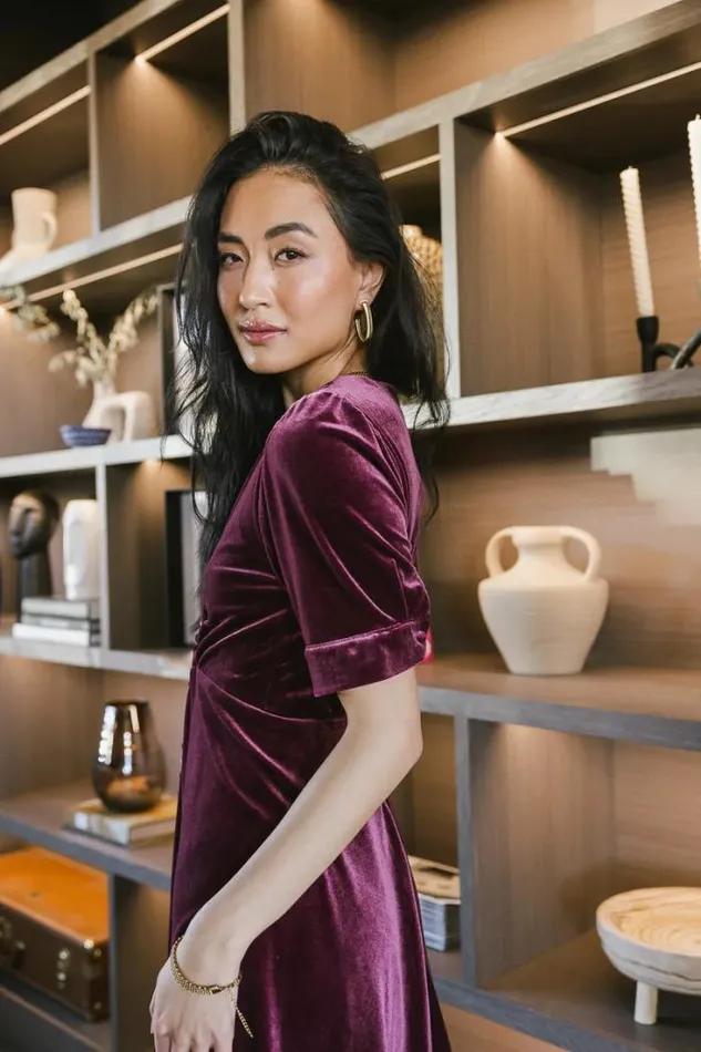 Bohme Dresses Lia Velvet Dress In Wine Wine 8211 Women