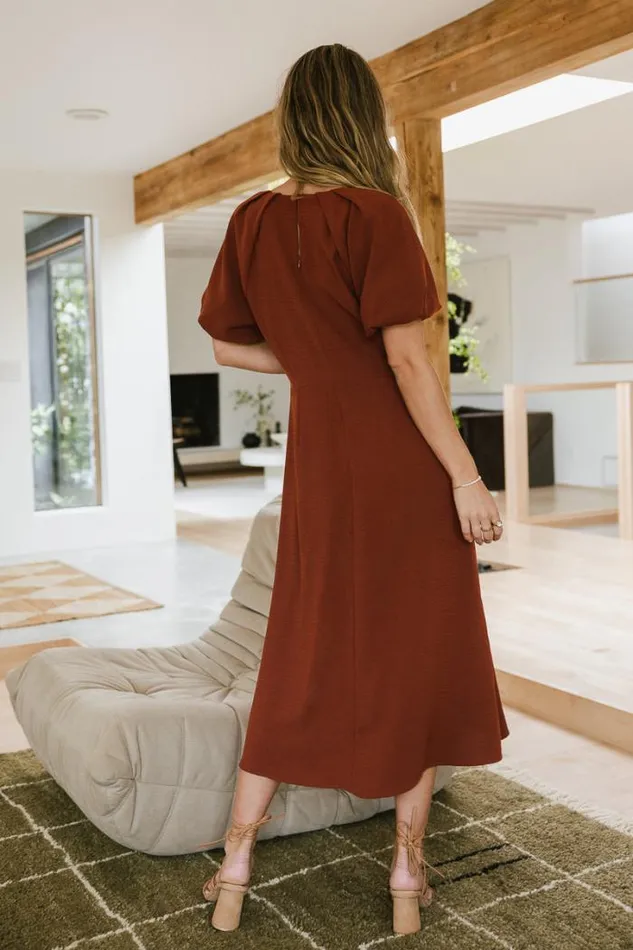 Bohme Dresses Maeve Midi Dress In Rust Rust 8211 Women Bohme Dresses Maeve Midi Dress In Rust Rust 8211 Women