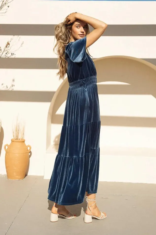 Bohme Dresses Marlowe Velvet Dress In Blue 8211 FINAL SALE Blue 8211 Women