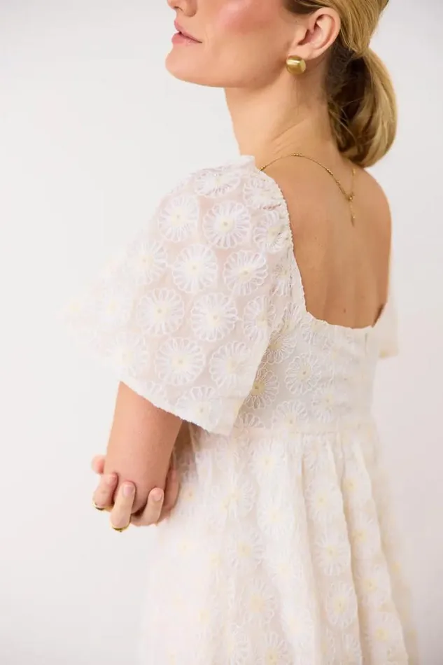 Bohme Dresses Natalia Floral Embroidered Dress Cream 8211 Women