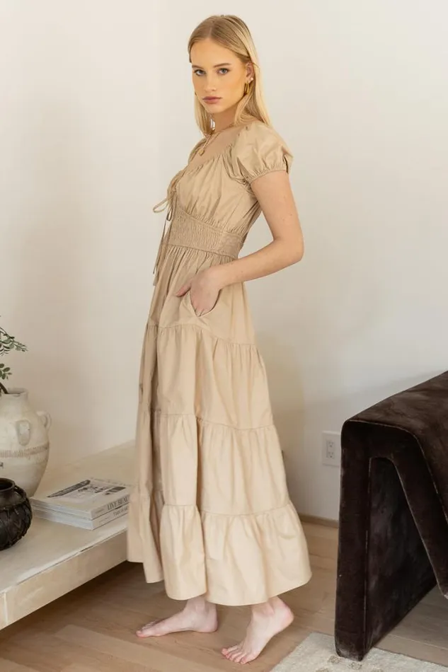 Bohme Dresses Oaklynn Tiered Midi Dress Natural 8211 Women