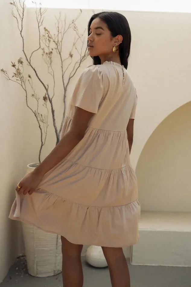 Bohme Dresses Porsha Tiered Dress 8211 FINAL SALE Taupe 8211 Women Bohme Dresses Porsha Tiered Dress 8211 FINAL SALE Taupe 8211 Women
