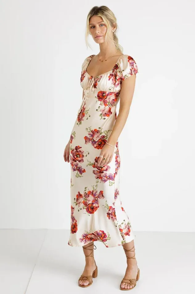 Bohme Dresses Smell The Roses Maxi Dress Cream 8211 Women