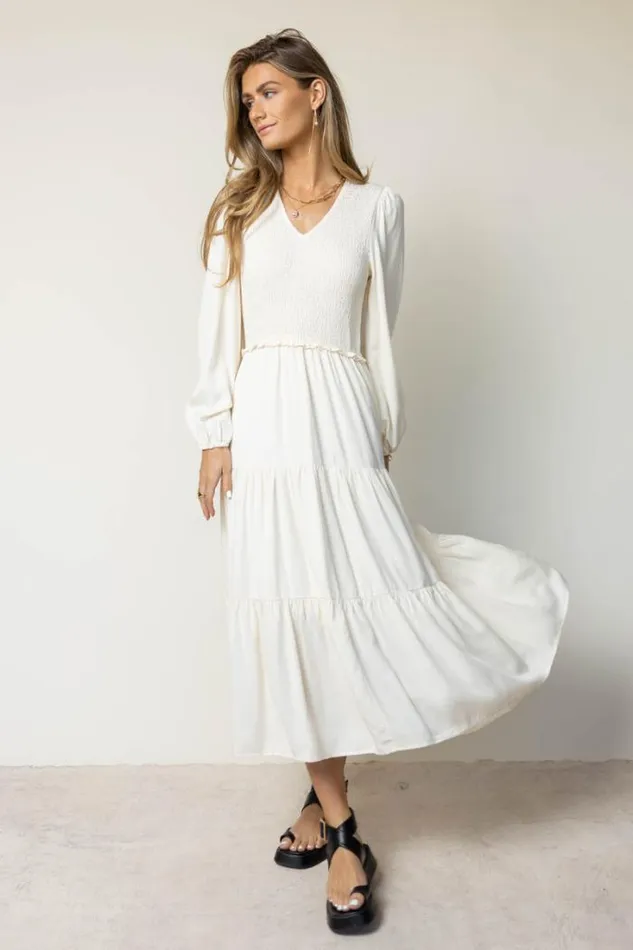 Bohme Dresses Smocked Tiered Midi Dress In Ivory 8211 FINAL SALE Ivory 8211 Women