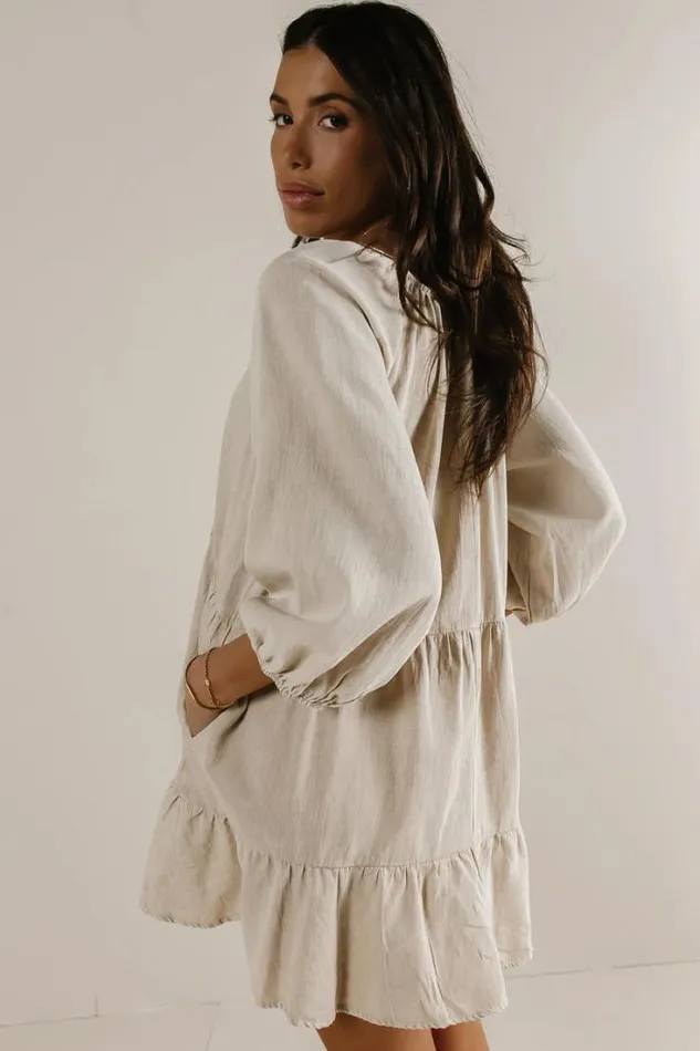 Bohme Dresses Tiered VNeck Dress In Beige Beige 8211 Women