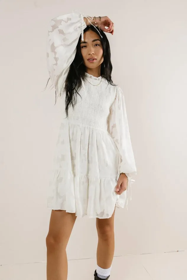 Bohme Dresses Vallie Smocked Mini Dress Cream 8211 Women