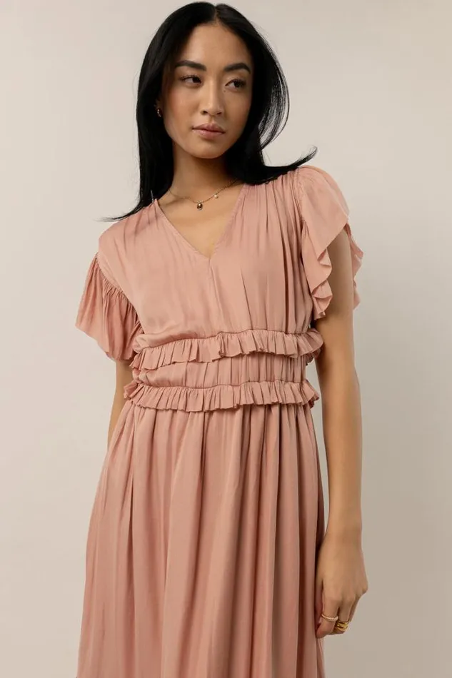 Bohme Dresses Willa Ruffle Dress In Blush Blush 8211 Women