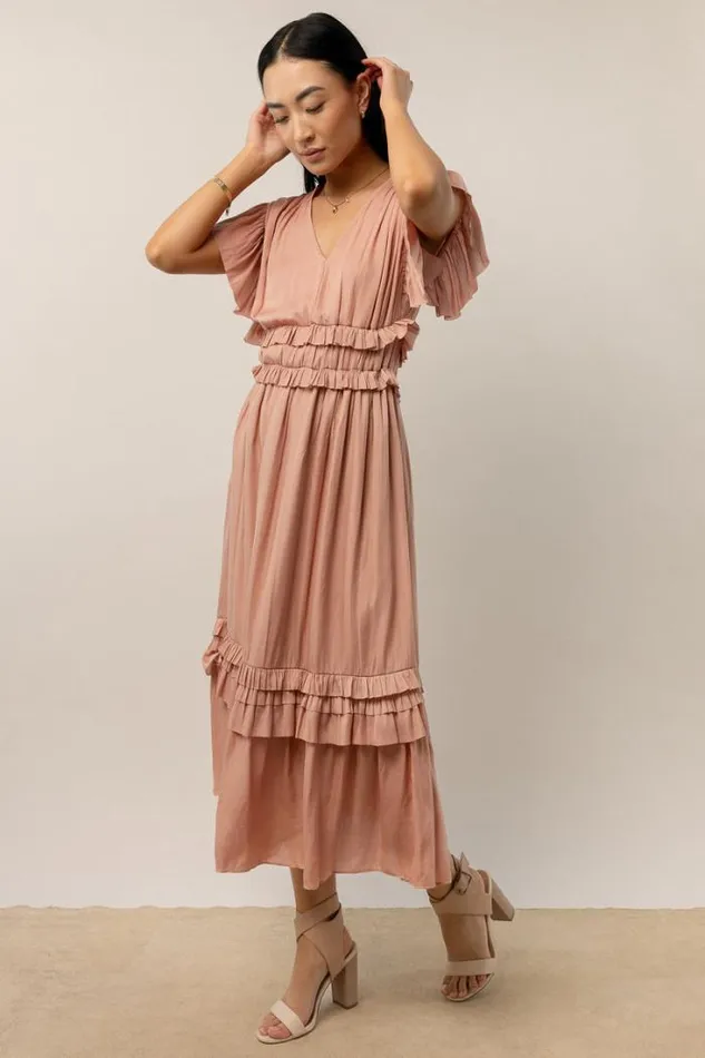 Bohme Dresses Willa Ruffle Dress In Blush Blush 8211 Women Bohme Dresses Willa Ruffle Dress In Blush Blush 8211 Women