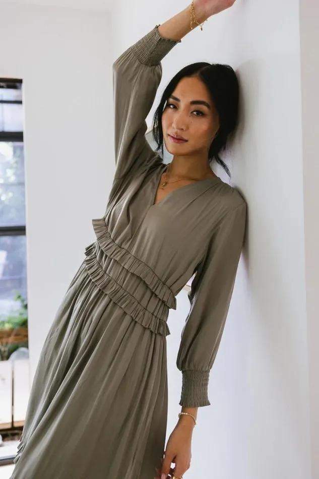 Bohme Dresses Willa Sleeved Ruffle Dress In Sage Sage 8211 Women Bohme Dresses Willa Sleeved Ruffle Dress In Sage Sage 8211 Women
