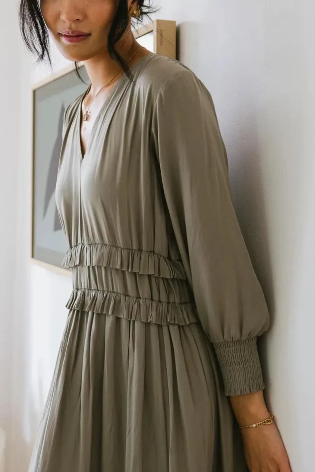 Bohme Dresses Willa Sleeved Ruffle Dress In Sage Sage 8211 Women Bohme Dresses Willa Sleeved Ruffle Dress In Sage Sage 8211 Women