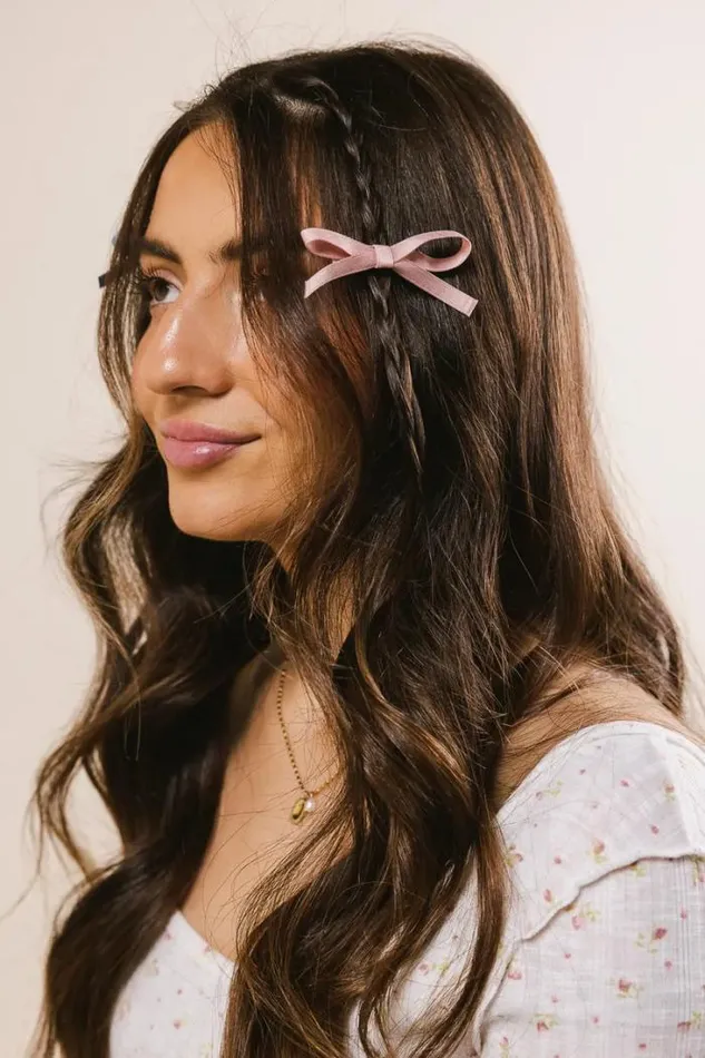 Bohme Hair Accessories Bow Hair Clip Set In Pink Pink 8211 Women