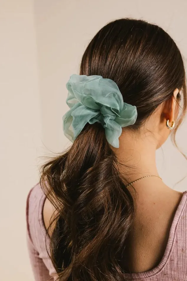 Bohme Hair Accessories Organza Oversized Scrunchie In Green Green 8211 Women