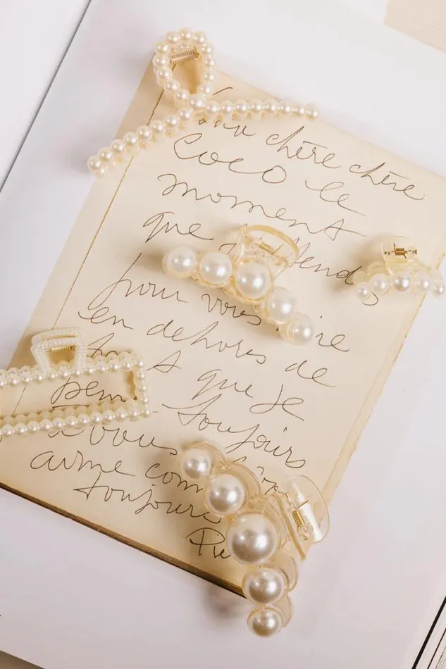 Bohme Hair Accessories Oversized Pearl Claw Clip In Large White 8211 Women