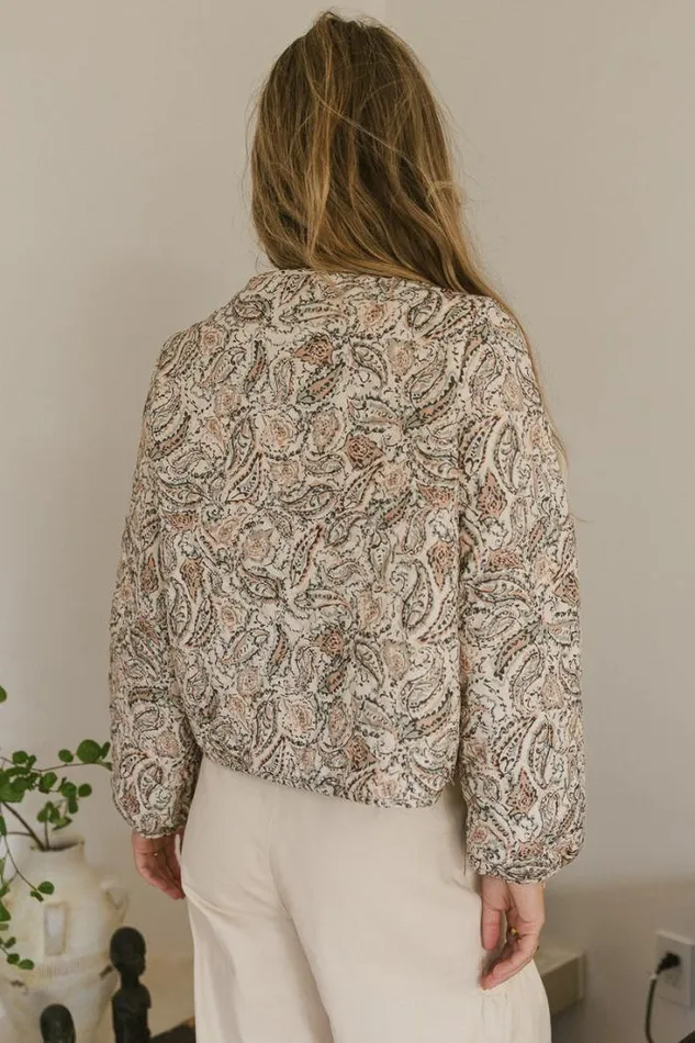 Bohme Jackets and Blazers Hannah Paisley Jacket 8211 FINAL SALE Taupe 8211 Women