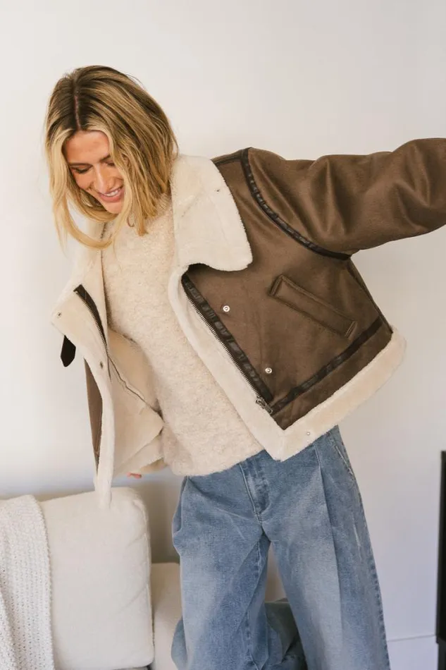 Bohme Jackets and Blazers Mountain Peaks Moto Jacket Mocha 8211 Women
