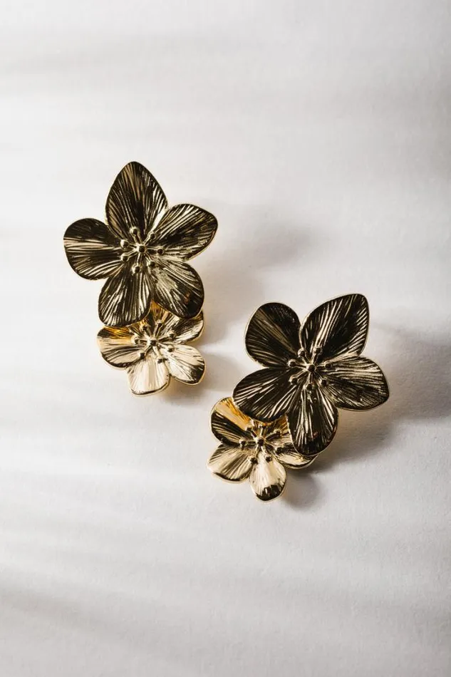 Bohme Jewelry Double Islander Flower Earrings Gold 8211 Women