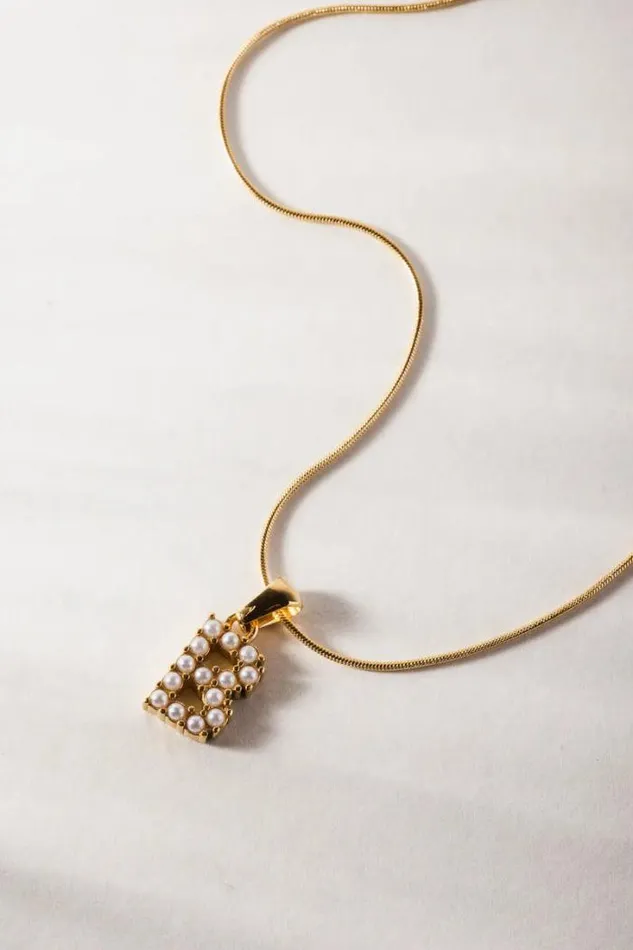 Bohme Jewelry Emily Pearl Initial Necklace 8211 Tarnish Free Gold 8211 Women Bohme Jewelry Emily Pearl Initial Necklace 8211 Tarnish Free Gold 8211 Women