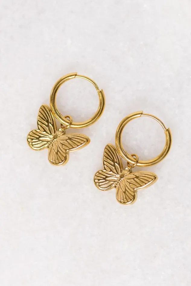 Bohme Jewelry Raya Butterfly Hoop Earrings Gold 8211 Women Bohme Jewelry Raya Butterfly Hoop Earrings Gold 8211 Women
