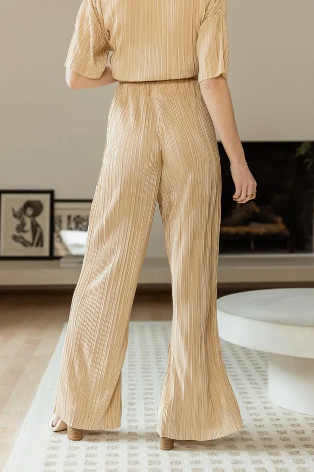 Bohme Loungewear Clara Ribbed Pants In Champagne Champagne 8211 Women
