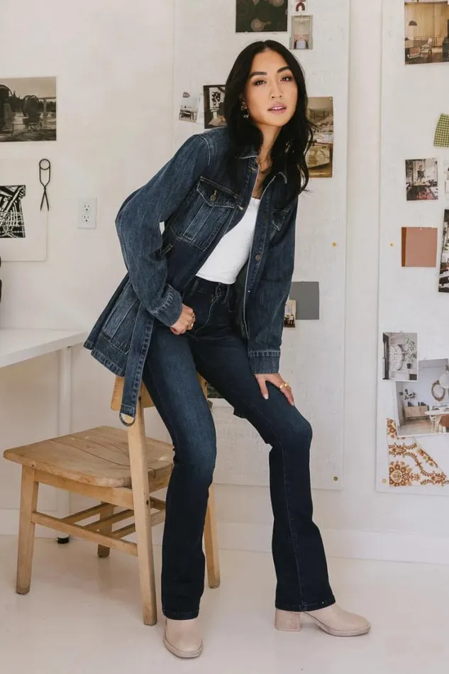 Bohme Outerwear Baker Cargo Denim Jacket Dark Wash 8211 Women Bohme Outerwear Baker Cargo Denim Jacket Dark Wash 8211 Women