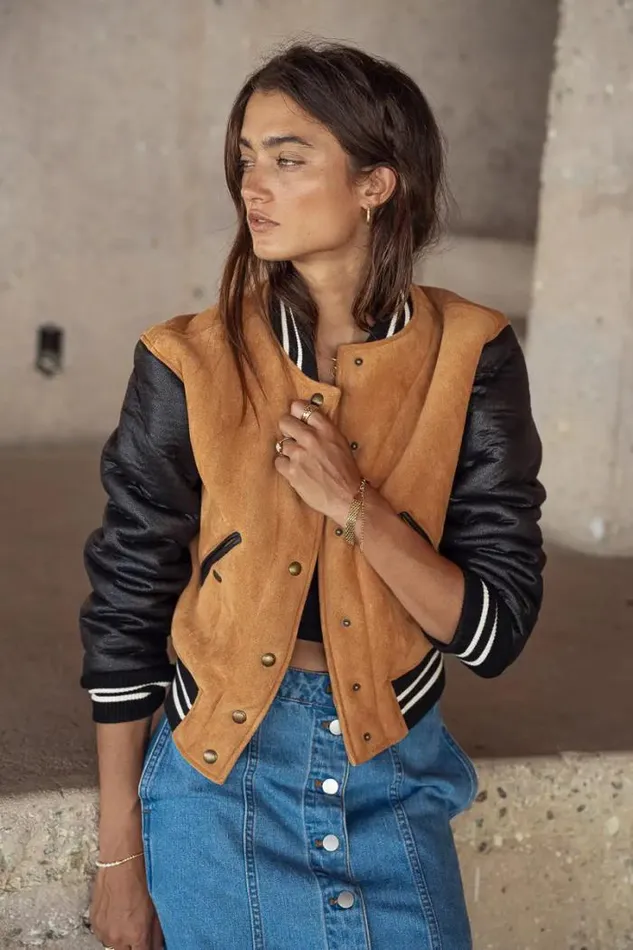 Bohme Outerwear BlankNYC Top Of Class Bomber Jacket Camel 8211 Women Bohme Outerwear BlankNYC Top Of Class Bomber Jacket Camel 8211 Women