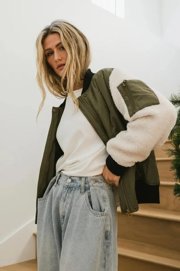 Bohme Outerwear Catching Feelings Bomber Jacket In Olive Olive 8211 Women