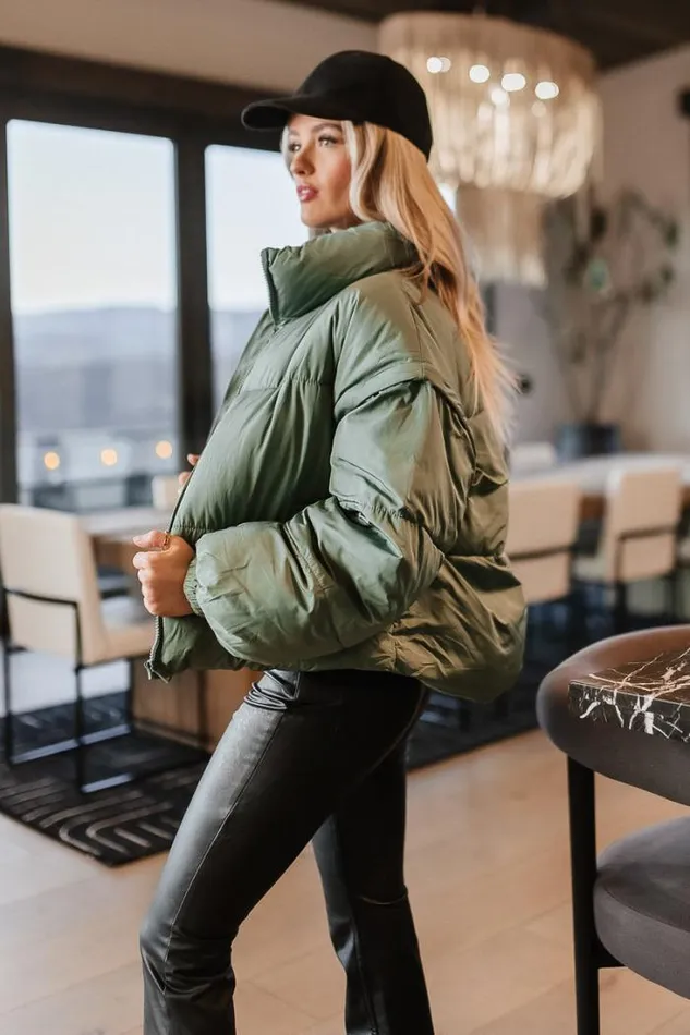 Bohme Outerwear Kai Detachable Sleeve Jacket In Sage Sage 8211 Women