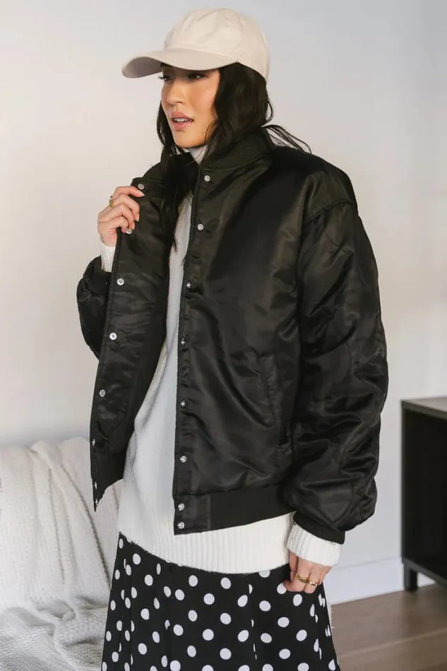 Bohme Outerwear Madilyn Bomber Jacket In Black Black 8211 Women