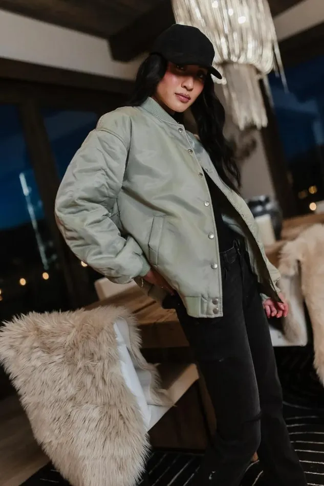 Bohme Outerwear Madilyn Bomber Jacket In Sage Sage 8211 Women Bohme Outerwear Madilyn Bomber Jacket In Sage Sage 8211 Women