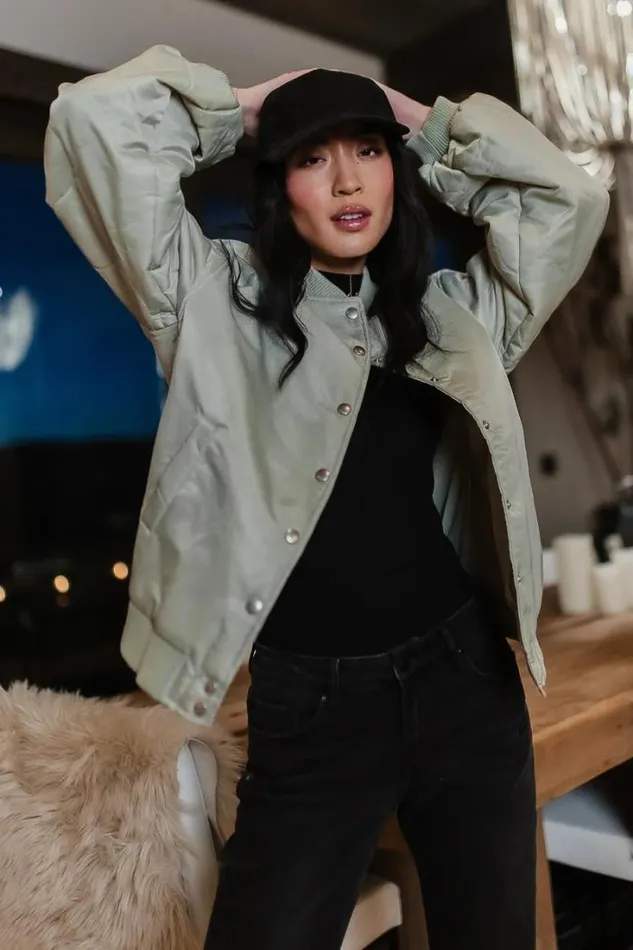 Bohme Outerwear Madilyn Bomber Jacket In Sage Sage 8211 Women Bohme Outerwear Madilyn Bomber Jacket In Sage Sage 8211 Women