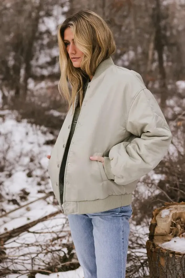 Bohme Outerwear Madilyn Bomber Jacket In Sage Sage 8211 Women Bohme Outerwear Madilyn Bomber Jacket In Sage Sage 8211 Women